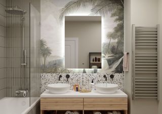 Зеркало с холодной подсветкой Art&Max Perugia 70x100см AM-Per-700-1000-DS-F